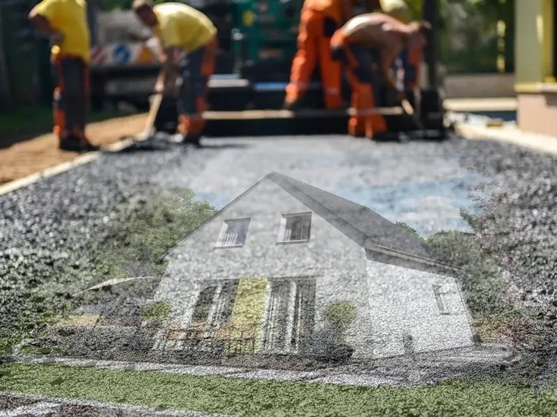 Bauarbeiter bei Pflaster- und Wegearbeiten als Symbolbild für Erschließung und Baubeginn im Baugebiet Hopsten-Schale Schützenstraße Bauarbeiter bei Pflaster- und Wegearbeiten als Symbolbild für Erschließung und Baubeginn im Baugebiet Hopsten-Schale Schützenstraße