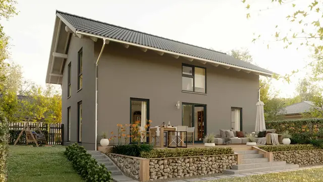 Modernes Einfamilienhaus mit Garten in Metelen – Thielker MassivHaus Modernes Einfamilienhaus mit großer Terrasse und Garten in ruhiger Wohnlage – Massivhaus von Thielker MassivHaus in Metelen