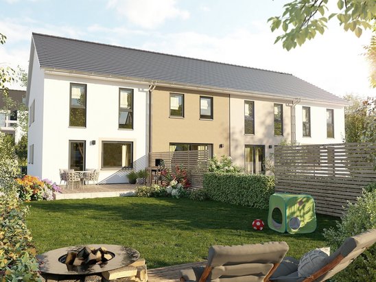 Modernes Mehrfamilienhaus in Massivbauweise mit Garten und Terrasse