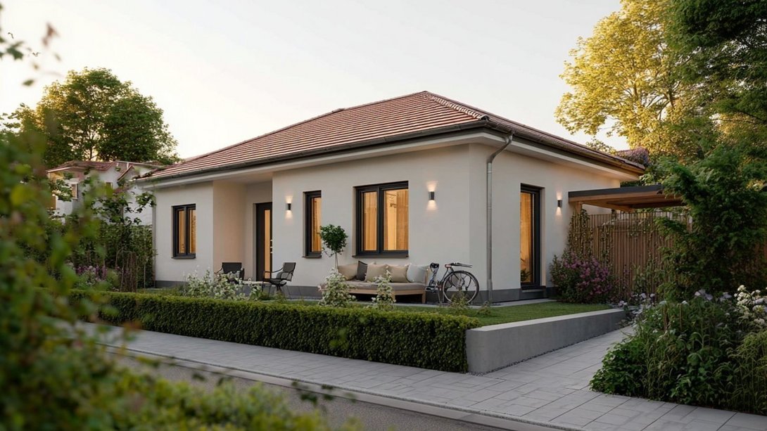 Moderner Bungalow mit Terrasse und Garten – komfortables Massivhaus für ebenerdiges Wohnen in Wettringen.