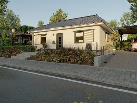 Moderner Bungalow in Steinfurt Moderner Bungalow in Massivbauweise mit Walmdach und Carport in Steinfurt
