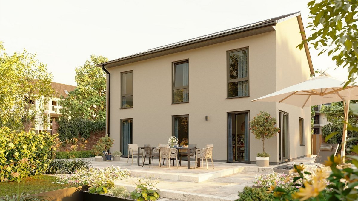 Modernes Einfamilienhaus mit Terrasse und Garten – Massivhaus in ruhiger Wohnlage in Lotte.