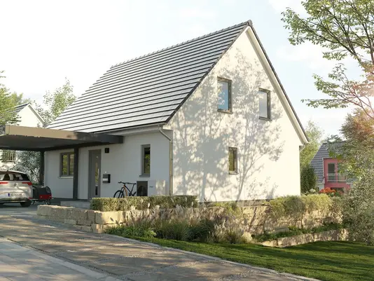 Einfamilienhaus in Horstmar massiv gebaut Modernes Einfamilienhaus in Massivbauweise mit Satteldach und Carport in Horstmar.