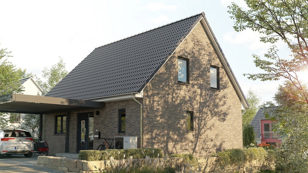 Modernes Massivhaus mit Klinkerfassade und Satteldach – Hausbau mit Thielker MassivHaus in Ladbergen