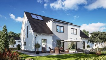 Modernes Einfamilienhaus mit Satteldach, Photovoltaikanlage, Terrasse und gepflegtem Garten